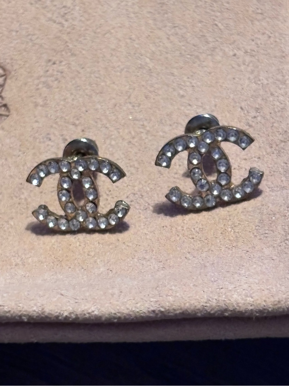 3/$15 - Crystal Interlocking CC Logo Stud Earrings